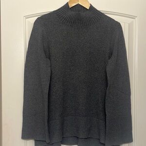 Women's LOFT Gray Bell Sleeve Turtleneck Sweater